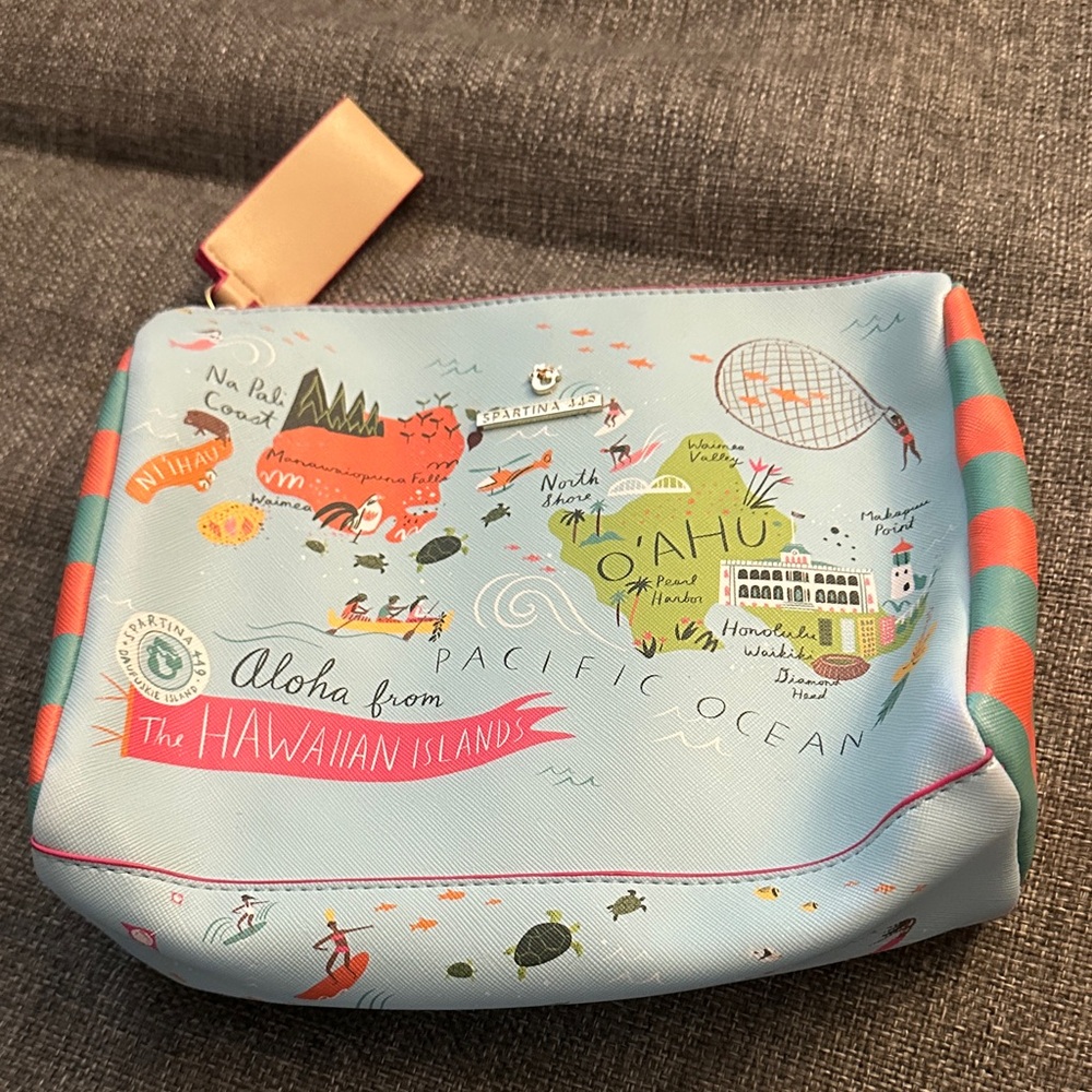 Spartina 449 Hawaiian Islands Makeup Organizer - Blue and Pink